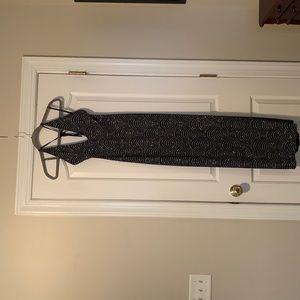 Halter long sparkle black dress